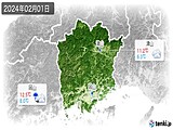 2024年02月01日の岡山県の実況天気