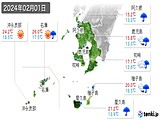 2024年02月01日の鹿児島県の実況天気
