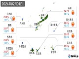 2024年02月01日の沖縄県の実況天気