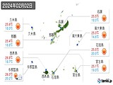 2024年02月02日の沖縄県の実況天気