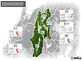 2024年02月03日の長野県の実況天気