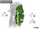 2024年02月03日の岩手県の実況天気