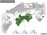 2024年02月05日の四国地方の実況天気