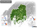 2024年02月05日の広島県の実況天気