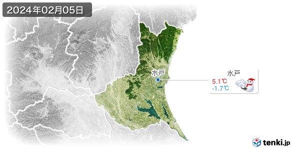 茨城県(2024年02月05日の天気
