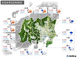 2024年02月06日の関東・甲信地方の実況天気