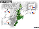 2024年02月06日の三重県の実況天気