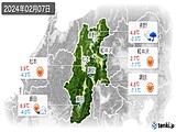 2024年02月07日の長野県の実況天気