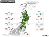 2024年02月08日の東北地方の実況天気