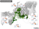 2024年02月08日の東海地方の実況天気