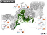 2024年02月09日の東海地方の実況天気