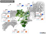 2024年02月10日の近畿地方の実況天気