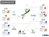 実況天気(2024年02月10日)