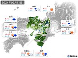 2024年02月11日の近畿地方の実況天気