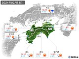 2024年02月11日の四国地方の実況天気