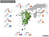 2024年02月11日の九州地方の実況天気