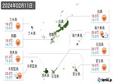 2024年02月11日の沖縄県の実況天気