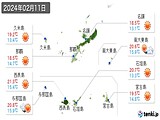 2024年02月11日の沖縄県の実況天気