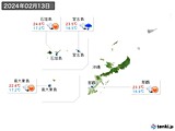 2024年02月13日の沖縄地方の実況天気