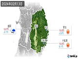 2024年02月13日の岩手県の実況天気