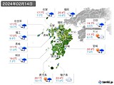 2024年02月14日の九州地方の実況天気