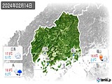 2024年02月14日の広島県の実況天気