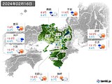 2024年02月16日の近畿地方の実況天気