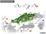 2024年02月16日の中国地方の実況天気