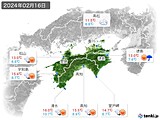 2024年02月16日の四国地方の実況天気