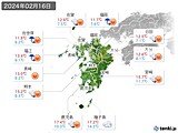 2024年02月16日の九州地方の実況天気