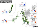 2024年02月16日の長崎県の実況天気