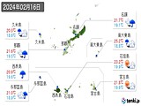 2024年02月16日の沖縄県の実況天気