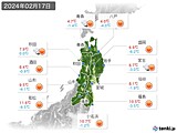 2024年02月17日の東北地方の実況天気