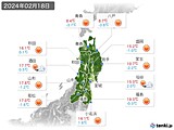 2024年02月18日の東北地方の実況天気