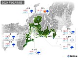 2024年02月18日の東海地方の実況天気