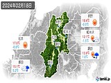 2024年02月18日の長野県の実況天気