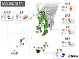2024年02月18日の鹿児島県の実況天気
