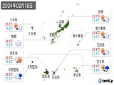 2024年02月18日の沖縄県の実況天気