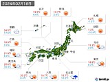 2024年02月18日の実況天気