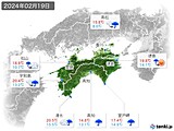 2024年02月19日の四国地方の実況天気