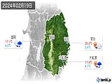 2024年02月19日の岩手県の実況天気