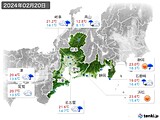 2024年02月20日の東海地方の実況天気