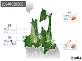 2024年02月20日の青森県の実況天気