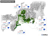 2024年02月21日の東海地方の実況天気