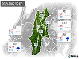 2024年02月21日の長野県の実況天気