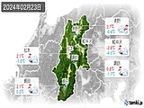 2024年02月23日の長野県の実況天気