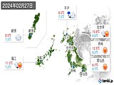 2024年02月27日の長崎県の実況天気