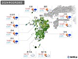 2024年02月28日の九州地方の実況天気