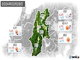 2024年02月28日の長野県の実況天気