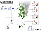 2024年03月01日の鹿児島県の実況天気
